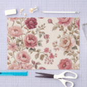 Blush Roos Tuin Patroon Tissuepapier (Craft)