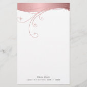 Blush Roos Upscale-ontwerp Briefpapier (Voorkant)