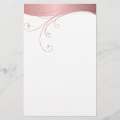 Blush Roos Upscale-ontwerp Briefpapier (Achterkant)