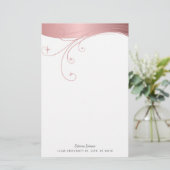 Blush Roos Upscale-ontwerp Briefpapier (Staand voorkant)