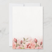 Blush Roos Waterverf Baby shower Het is een meisje Kaart (Achterkant)