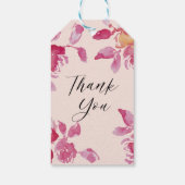 Blush Roos Waterverf Modern Bruiloft Cadeaulabel (Achterkant)