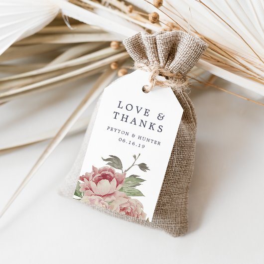 Blush Roos Weddenschap Bedankt Cadeaulabel