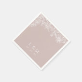 Blush Roos White Monogram Weddenschap Napkins Servet