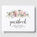 Blush Rose 80th Birthday Party Livre d'invité<br><div class="desc">Le magnifique et élégant livre d'or de la fête du 80e anniversaire comprend un spray de roses rose vif, des roses roses profondes et des éléments botaniques modernes vert sauge. Guestbook est écrit en calligraphie moderne et les trois lignes ci-dessous sont en simple police serif. Tout le texte peut être...</div>