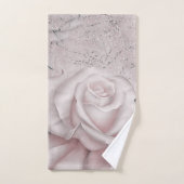 Blush Rose Blanche Glam Moderne Marbre Shabby Chic (Serviette à main)