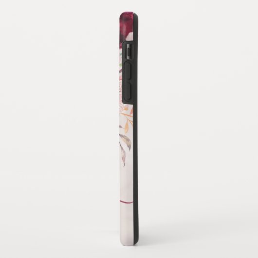 Blush rose Bourgogne Floral iPhone XR Coque (Dos/Gauche)
