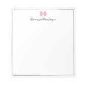 Blush Rose Bow Border Script Custom Name Script Notitieblok (Voorkant)