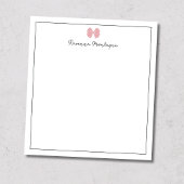 Blush Rose Bow Border Script Custom Name Script Notitieblok