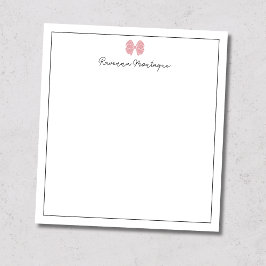 Blush Rose Bow Border Script Custom Name Script Notitieblok
