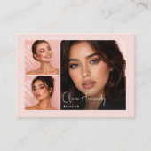 Blush Rose Carte de Visite Maquillage Script 3 Pho (Devant)