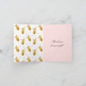 Blush rose chic Ananas et points dorés Merci (Intérieur)