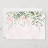 Blush rose Chic Florals Vert Mariage Cartes RSVP (Dos)