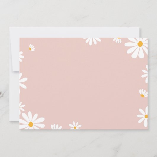 Blush Rose Daisy Carte de remerciements fête d'ann (Dos)