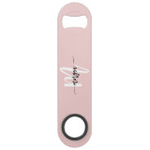 Blush Rose Écriture Moderne Féminin Monogramme Nom (Devant)