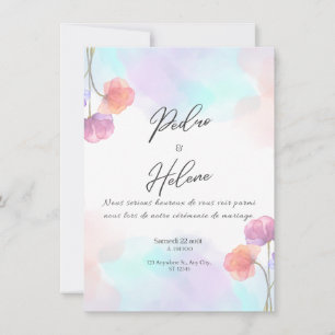 Blush Rose Elegance Wedding Invitation