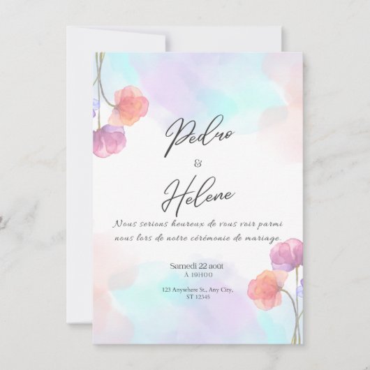 Blush Rose Elegance Wedding Invitation (Devant)