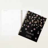 Blush rose et dorure sur fond noir (Devant avec enveloppe)