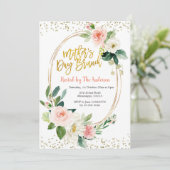 Blush rose et or Fête des Mères Invitation Brunch (Debout devant)