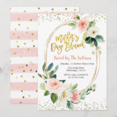 Blush rose et or Fête des Mères Invitation Brunch (Devant / Derrière)