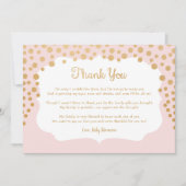 Blush rose faux baby shower or merci note (Devant)