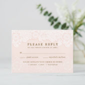 Blush Rose Fleurs de Dentelle RSVP avec Entrées (Debout devant)