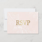 Blush Rose Fleurs de Dentelle RSVP avec Entrées (Dos)