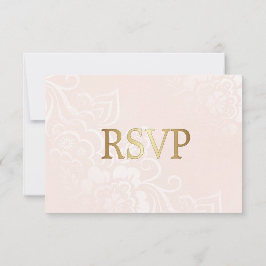 Blush Rose Fleurs de Dentelle RSVP avec Entrées (Dos)