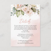 Blush Rose Floral Boho Mariage Détails Carte Chic (Devant)