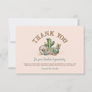 Blush Rose Floral Desert Cactus Merci Cartes