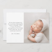 Blush rose Floral Hello World Faire-part de naissa (Dos)