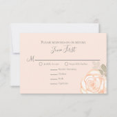 Blush Rose Floral Meal Choice Wedice RSVP (Devant)