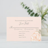 Blush Rose Floral Meal Choice Wedice RSVP (Debout devant)