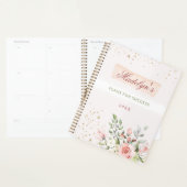 Blush rose Floral Parties scintillant or Nom perso (Devant avec enveloppe)