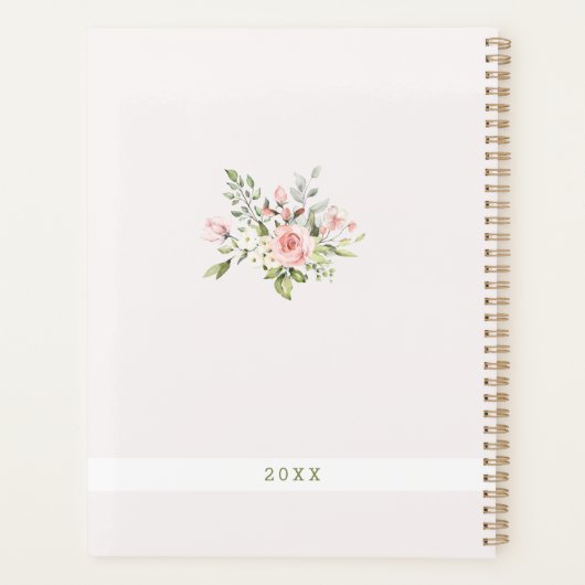 Blush rose Floral Parties scintillant or Nom perso (Dos)