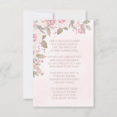 Blush Rose Floral Photo Funeral Carte (Dos)