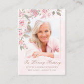 Blush Rose Floral Photo Funeral Carte (Devant)