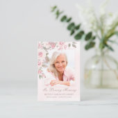 Blush Rose Floral Photo Funeral Carte (Debout devant)