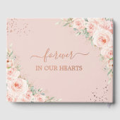 Blush rose Floral Rose Gold Memorial Funeral Photo (Verso)