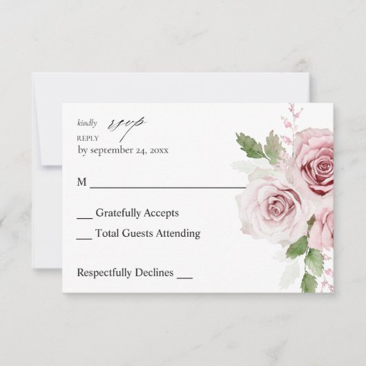 Blush Rose Floral sans Réponse de Repas (Devant)
