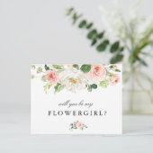 Blush rose floral tu seras ma carte fille de fleur (Debout devant)