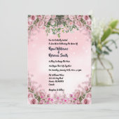 - Blush Rose Floral Wedding Invitation Kaart (Staand voorkant)