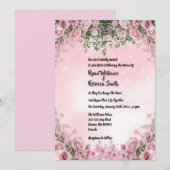 - Blush Rose Floral Wedding Invitation Kaart (Voorkant / Achterkant)