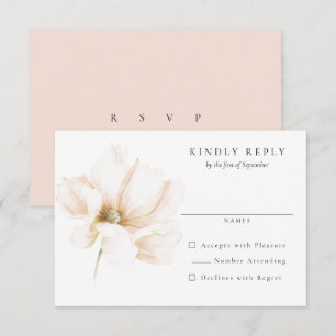 Blush Rose Flower Wedding Réponse RSVP