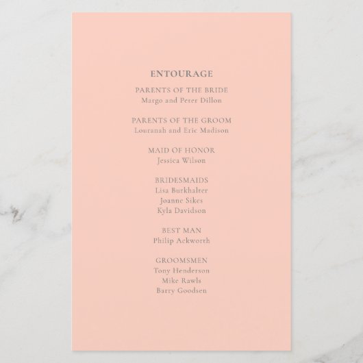 Blush Rose Gemstone programmes de mariage (Dos)