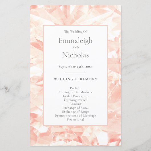 Blush Rose Gemstone programmes de mariage (Devant)
