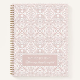 Blush Rose Geometric Floral Personalized Journal Notitieboek
