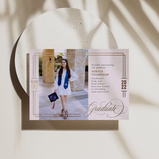 Blush & Rose Gold Foil-toetsenbord Folie Uitnodiging