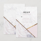 Blush Rose Gold Mariage RSVP Tourbillon Rose (Devant / Derrière)