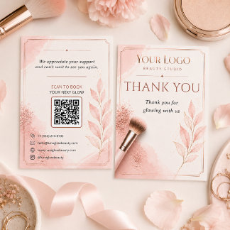 Blush Rose Gold QR Salon Bedankt